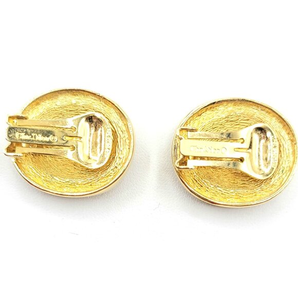 Christian Dior Goldtone Oval Pave Clip On Earrings - Picture 3 of 7